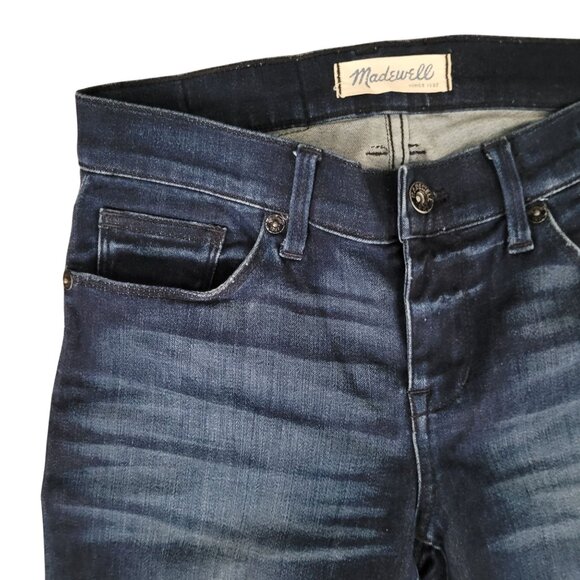 Madewell Low-Rise Distressed Skinny Jeans Womens Size 25 Dark Wash Denim - Picture 5 of 7